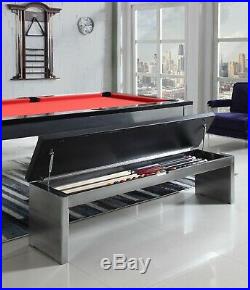 BENCH for Playcraft Monaco Slate Pool Tables, Black on Silver
