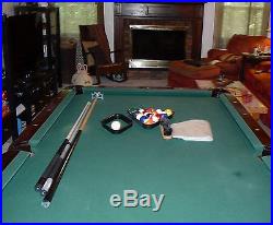 BERINGER 8 ft Solid Wood Mahogany Pool Billiard Table Leather Pockets