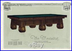 BRUNSWICK MEDALIST POOL/ CAROM TABLE 1926 ANTIQUE JUMBO FRAME BILLIARD TABLE
