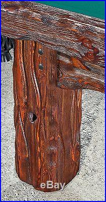 Badlands 8' Hand-Crafted Rustic Log Pool Table Billiard Table Log Home/Cabin