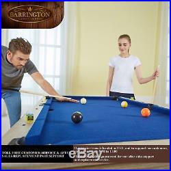 Barrington 5 Ft. Folding Billiard Pool Table with Cue Set Accessory Kit Wood Grain