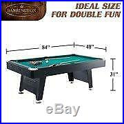 Barrington 84 Inch Arcade Billiard Table with Bonus Dartboard Set, Green Cloth