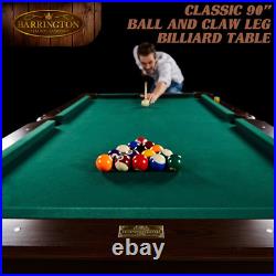 Barrington 90 Ball and Claw Leg Billiard, Pool Table, Cue Rack & Dartboard Set