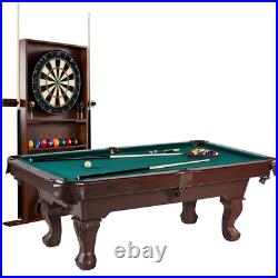 Barrington 90 Ball and Claw Leg Billiard Pool Table With Cue Rack Dartboard Set