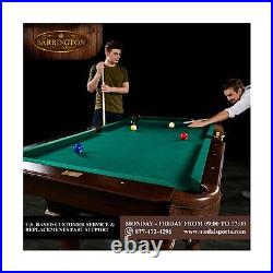 Barrington 90 Ball and Claw Leg Billiard, Pool Table with Cue Rack and Dartb