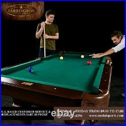 Barrington 90 Ball and Claw Leg Billiard, Pool Table with Cue Rack and Dartboar