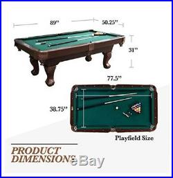 Barrington 90 Inch Ball and Claw Leg Billiard Pool Table FULL SET