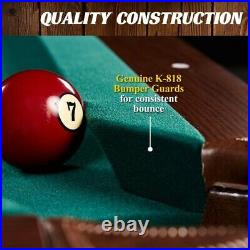 Barrington 90 Inches Ball & Claw Leg Pool Table Cue Rack Dartboard Burgundy