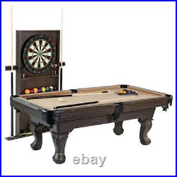 Barrington Billiards 90 Ball and Claw Leg Pool Table with Cue Rack, Dartboard S