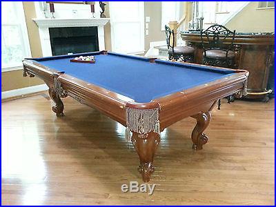 Beautiful Brunswick Pool Table 4x8 mahogany finish, blue felt Low reserve