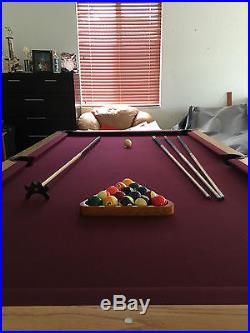 Beautiful Red Professional 4x8 Slate Olio Series Billiards Pool Table