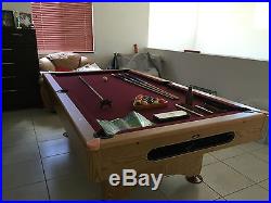 Beautiful Red Professional 4x8 Slate Olio Series Billiards Pool Table