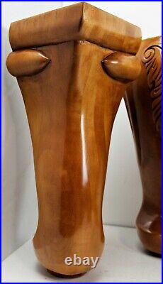 Beautiful Set of 4 Queen Anne Honey Maple Knee Pool Table Legs Traditional