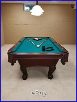 Beautiful Slate Pool Table, Stratford Manhattan, dark mahogany, 7 ft x 3.5 ft