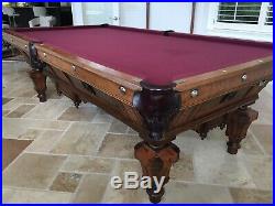 Benedict Billiard Table Co 1880s Fully Restored 9 Foot Antique Pool Table