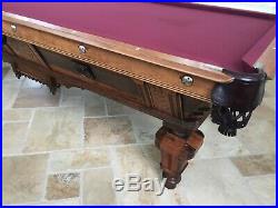 Benedict Billiard Table Co 1880s Fully Restored 9 Foot Antique Pool Table