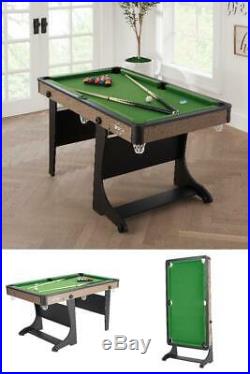 Billiard Folding Pool Table Accessories Six Pocket Playroom Fun Family Play Game