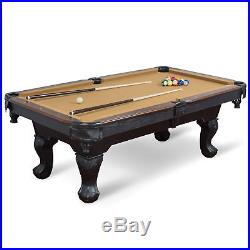 Billiard Pool Table 87 Game Room Champion Snooker Set Light Cues Balls NEW Tan