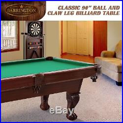 Billiard Pool Table 90 Claw Leg Bonus Cue Rack Dartboard Set High Quality New