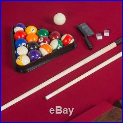 Billiard Pool Table Indoor Sports Family Game 87 Inch Burgundy