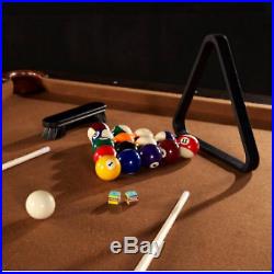 Billiard Pool Table Set Cues Stick Triangle Brush Chalks Game Room Indoor 8 FT