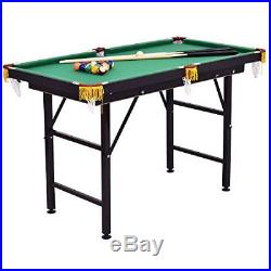 Billiard Pool Table with Cues Triangle Chalk Folding Space Saver 47 Pool Table