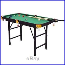 Billiard Pool Table with Cues Triangle Chalk Folding Space Saver 47 Pool Table