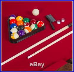Billiard Pool table Scratch Resistant Game Room, Burgundy/ Green/ Or Tan Cloth