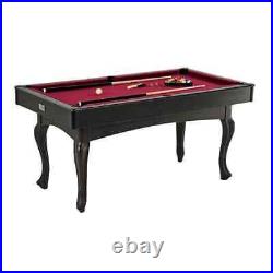 Billiards 5.5' Charleston Red Drop Pocket Table with Pool Ball and Cue Stick Set