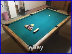 Billiards Pool Table 8 Foot 3 Peice Slate with Pool Balls, Racks, and Sticks