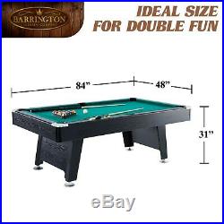 Billiards Pool Table Set 7 Foot 84 Inch Cue Sticks Balls Bonus Dartboard Game
