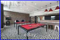 Black 7' Modern Convertible Pool Billiard Table'Ultra' dining/desk/fusion table