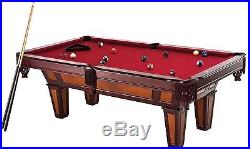 Brand New 7 Ft Pool Table with Red Burgundy Wool Top and Fringe Drop Pockets