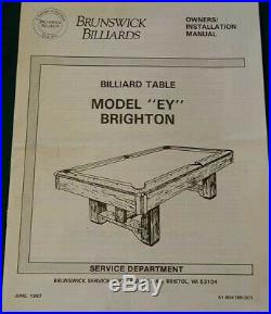 Brighton Brunswick pool table