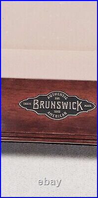 Brunswick 8 Foot Wood & Slate Pool Table With Mother of Pearl Inlays