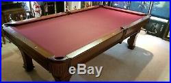 Brunswick 8 Kendrick Chestnut Pool Table Red Felted IMMACULATE