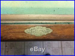 Brunswick 8' Monarch Antique (Original) Pool Table and Matching Wall Cue Rack