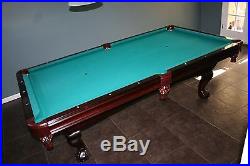 Brunswick 8' Pool Table, Lamp and Accessories