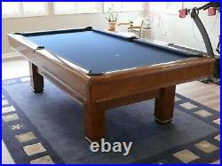 Brunswick 8' Pool Table with accessories. Mid-century style