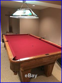 Brunswick 8ft Pool Table, Brookstone II, light fixture, cues, balls, rack, cover