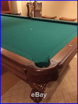 Brunswick 9 ft Camden Style Slate Pool Table, Single Owner, Pristine Condition