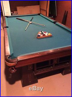 Brunswick Antique Balke Collender CO. Kling 6 Leg Billiard Table 1909 9' X 5