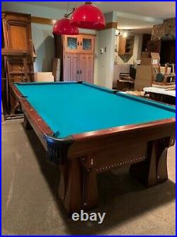 Brunswick Arcade 9 Ft Antique Pool Table