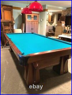Brunswick Arcade 9 Ft Antique Pool Table
