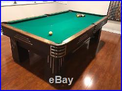 Brunswick Balke Collender Monarch Cushion Antique Pool Table Arcade-Style 1930s