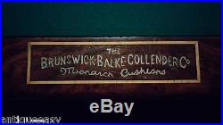 Brunswick-Balke-Collender The Alexandria Pool Table, Cue Rack and Collection