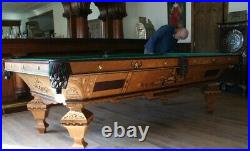 Brunswick Balke Collender antique pool table 9' Brilliant Novelty circa 1885