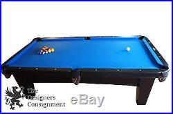 Brunswick Billiard Bayfield 8' Pool Table Oceanside Felt Matte Black Accessories