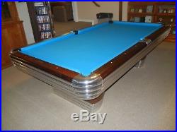 Brunswick Centennial Pool Table - 8' Oversize. 1950 Totally Restored