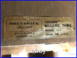 Brunswick Century Billiard Pool Table 9